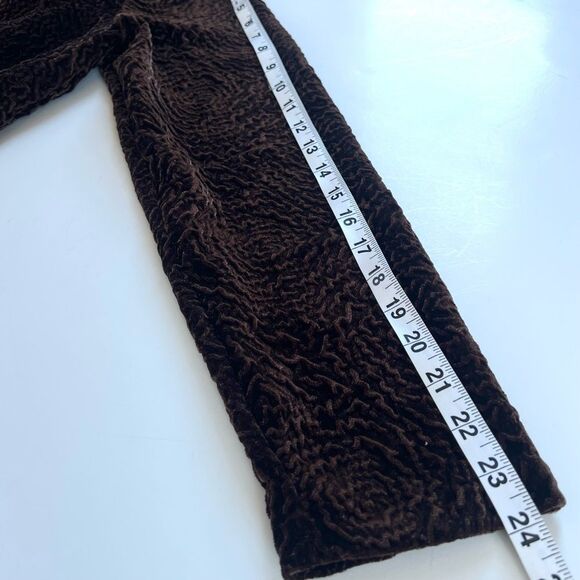 Y2K Emma James Burnout Velvet Textured Ruffled Brown Zip Whimsigoth Blazer SZ 14 - Picture 7 of 13